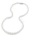 6.0-9.0mm Hanadama Graduated Akoya White Pearl Necklace