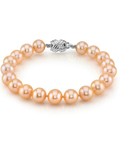 8.5-9.5mm Peach Freshwater Pearl Bracelet - AAAA Quality