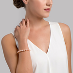 8.5-9.5mm Peach Freshwater Pearl Bracelet - AAAA Quality - Model Image