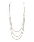 14K Gold Triple Freshwater Pearl and Chain Addie Necklace - Third Image