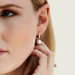 Akoya Certified Hanadama Pearl Dangling Diamond Earrings - Secondary Image