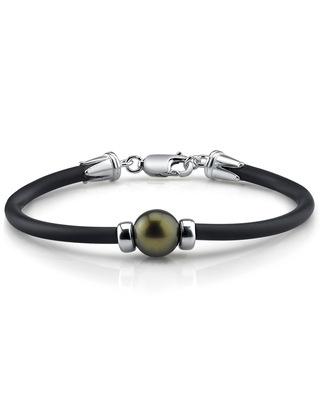 Tahitian Round Pearl Rubber Bracelet