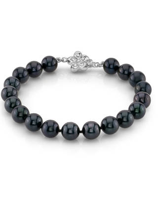 7.5-8.0mm Akoya Black Pearl Bracelet- Choose Your Quality