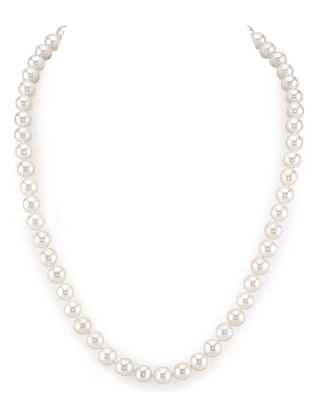 7.0-7.5mm White Freshwater Pearl Necklace - AAA Quality