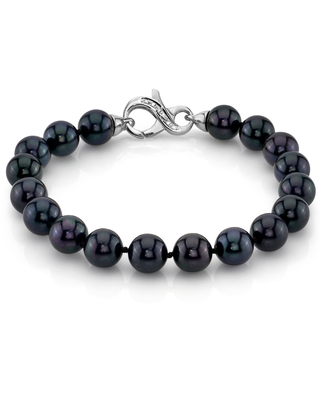 8.0-8.5mm Akoya Black Pearl Bracelet- Choose Your Quality