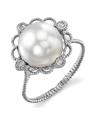 White South Sea Pearl Lea Ring