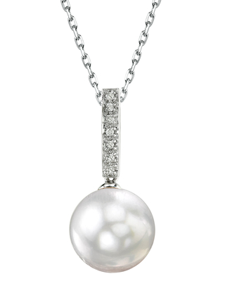 South Sea Pearl Dangling Diamond Pendant