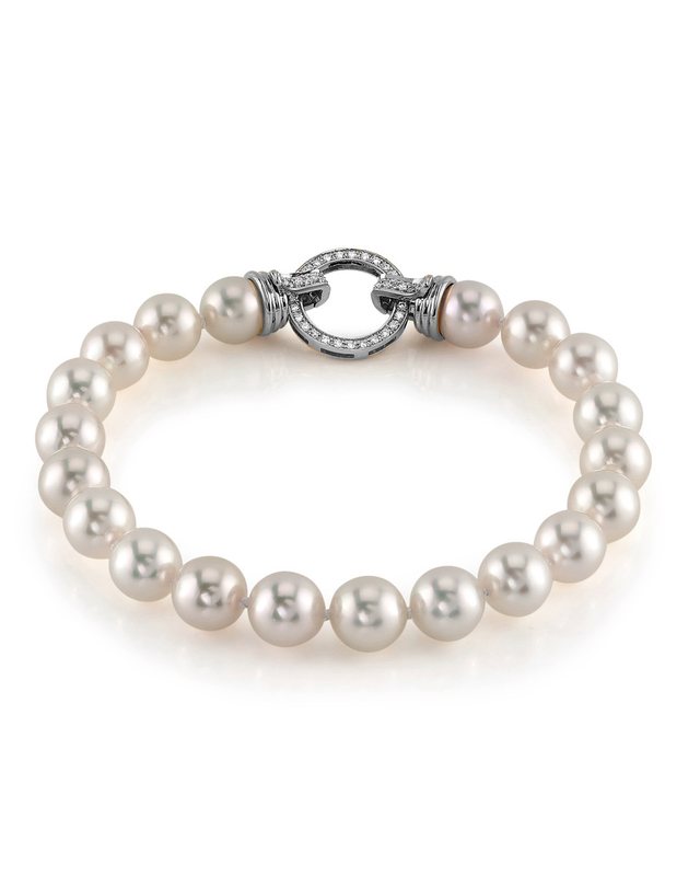 7.5-8.0mm Hanadama Akoya White Pearl Bracelet