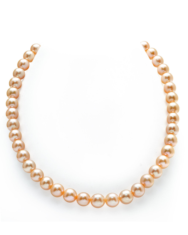 9-10mm Peach Freshwater Pearl Necklace - AAAA Quality