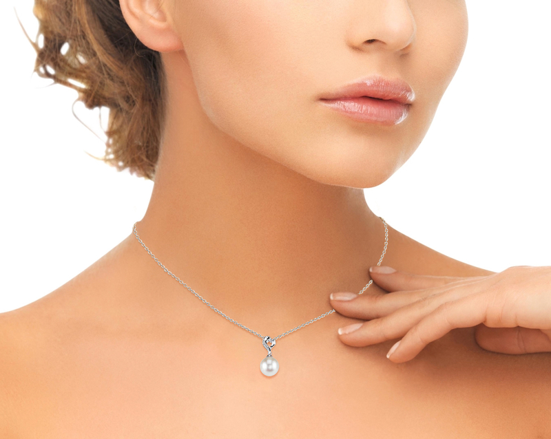 Akoya Pearl & Diamond Melissa Pendant - Model Image