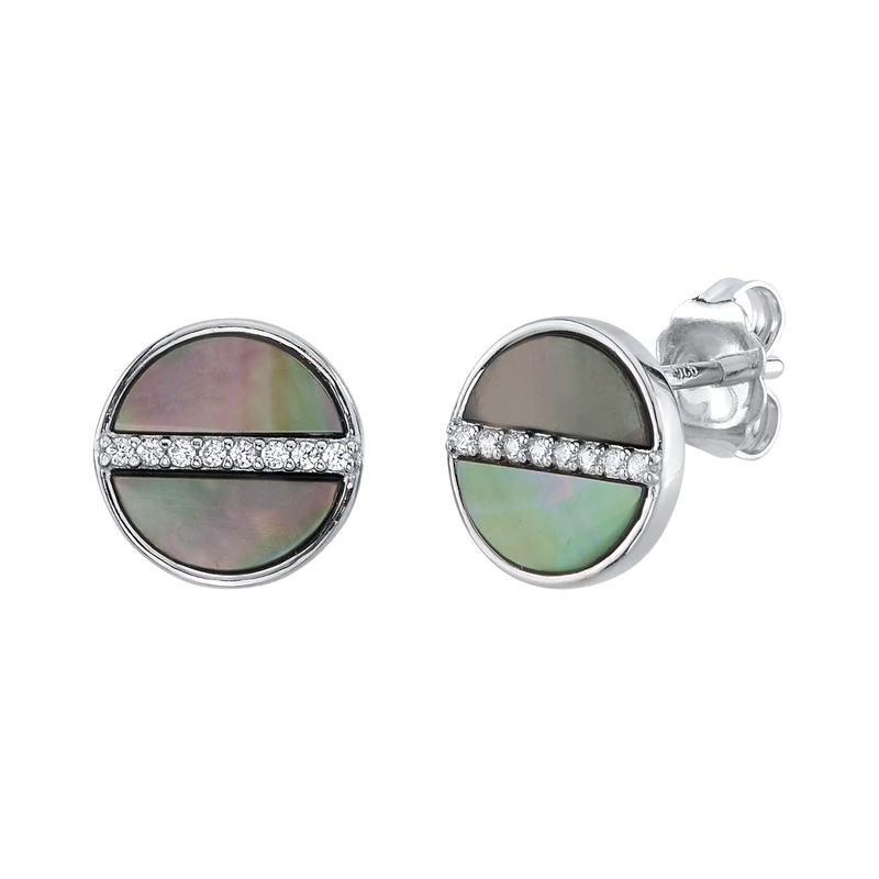 Black Mother of Pearl & Cubic Zirconia Sadie Earrings