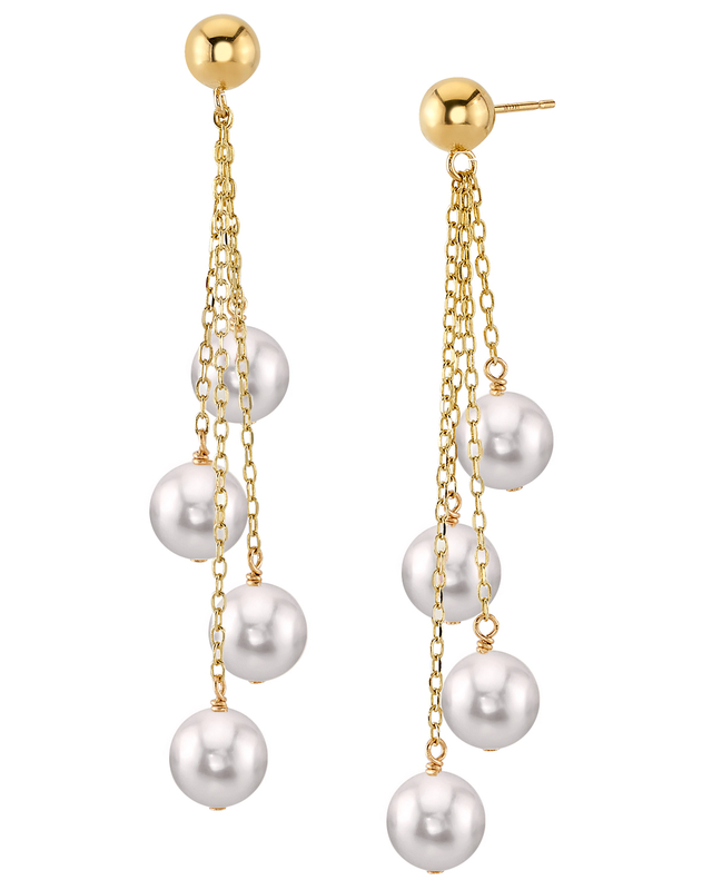 White Akoya Pearl Luciane Earrings - Model Image