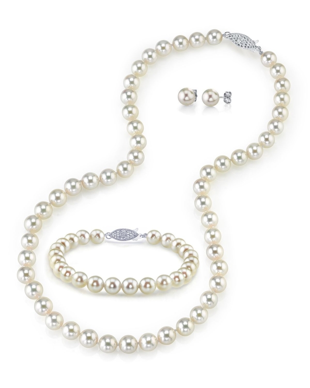 7.0-7.5mm Japanese Akoya White Pearl Set