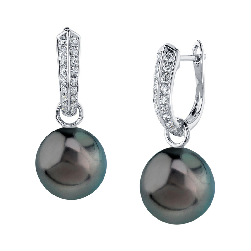 Tahitian South Sea Pearl & Diamond Charlie Earrings