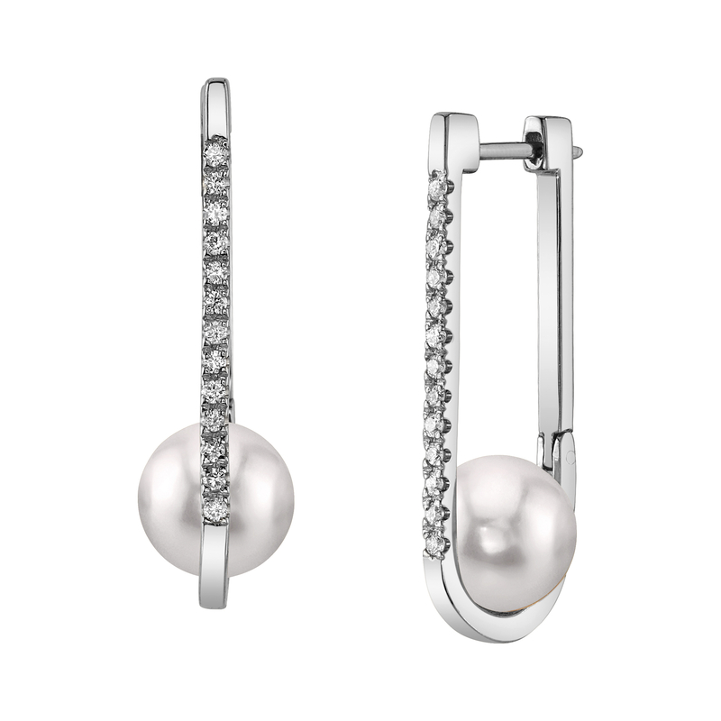 Akoya Pearl & Diamond Evelyn Earrings