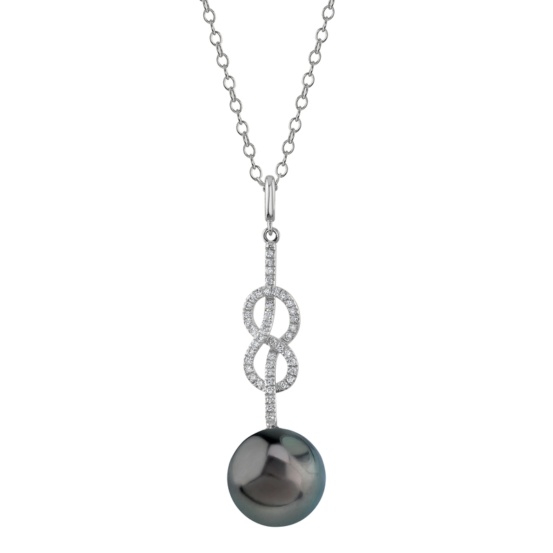 Tahitian South Sea Pearl & Diamond Levana Infinity Pendant