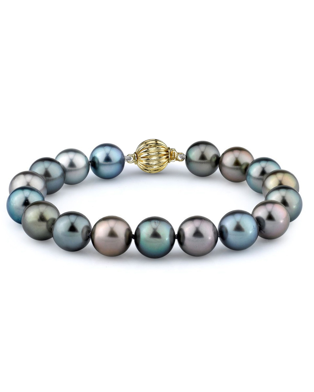 10-11mm Tahitian South Sea Multicolor Pearl Bracelet - Model Image