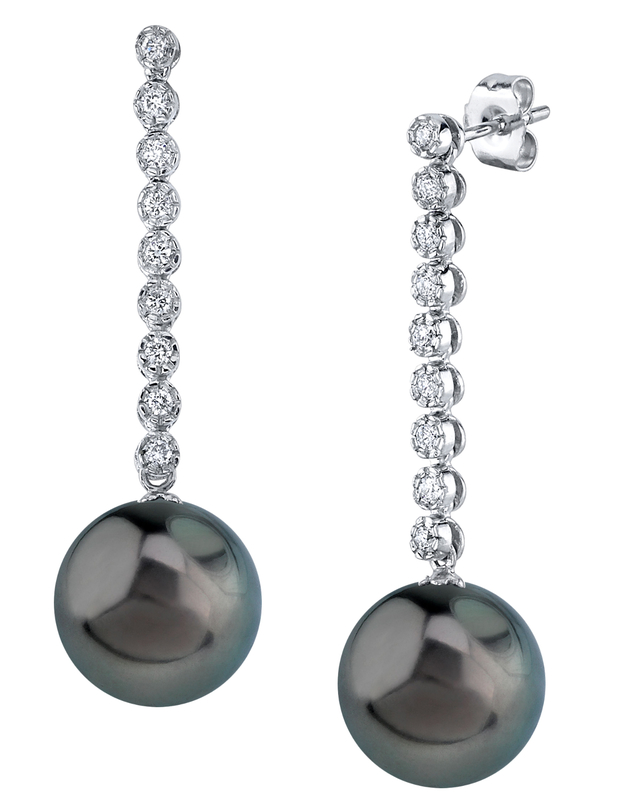 Tahitian South Sea Pearl & Diamond Serena Earrings