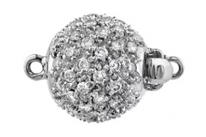 Diamond Pave Clasp  18K White Gold