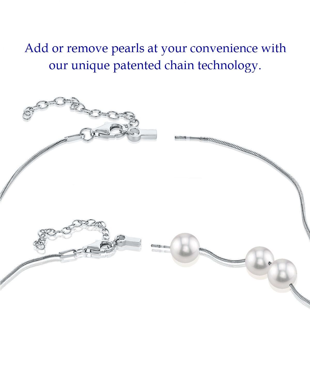 Pearl Moments - 7mm Freshwater Pearl Silver Adjustable Chain Necklace