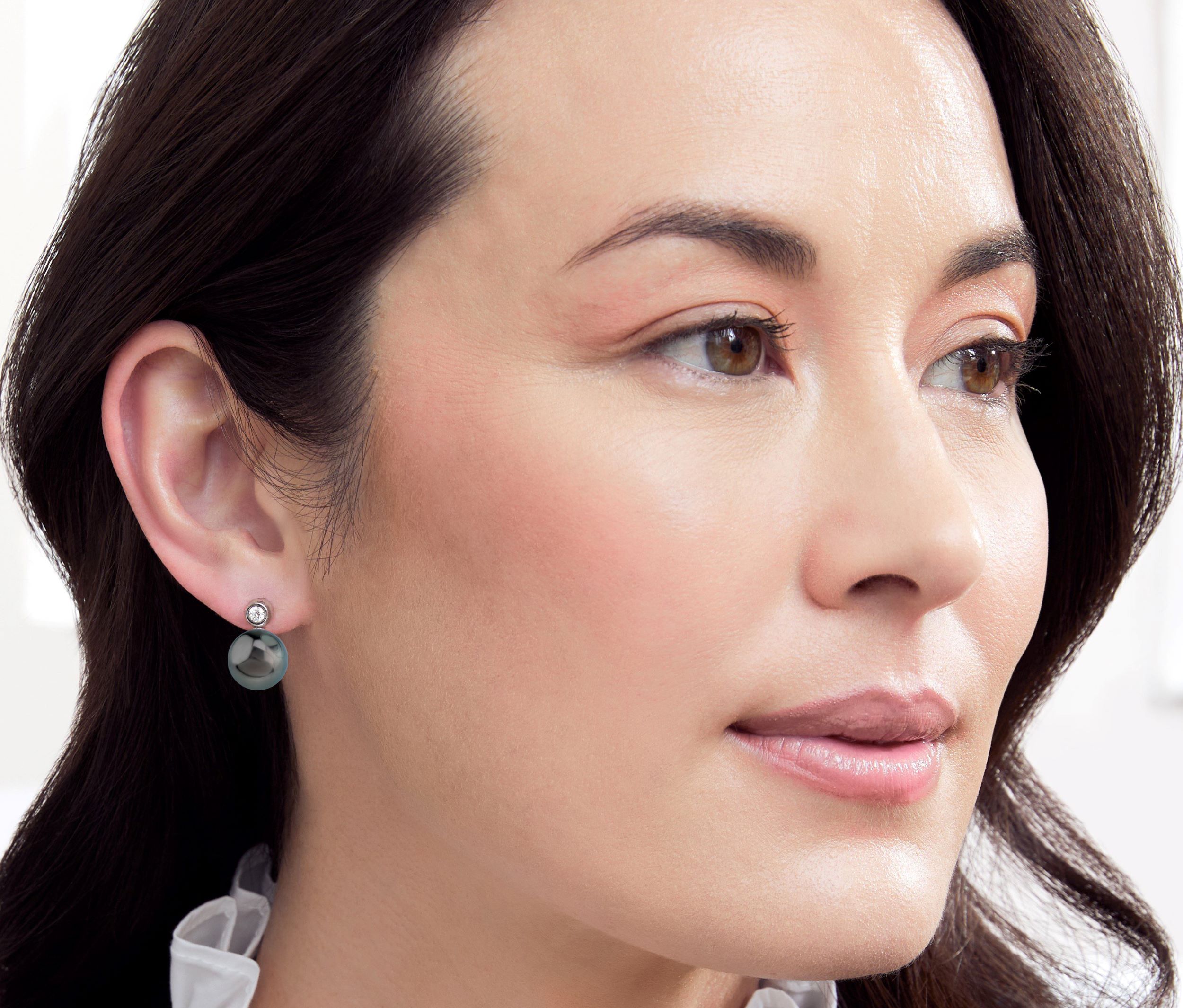 Tahitian South Sea Pearl & Diamond Dakota Earrings