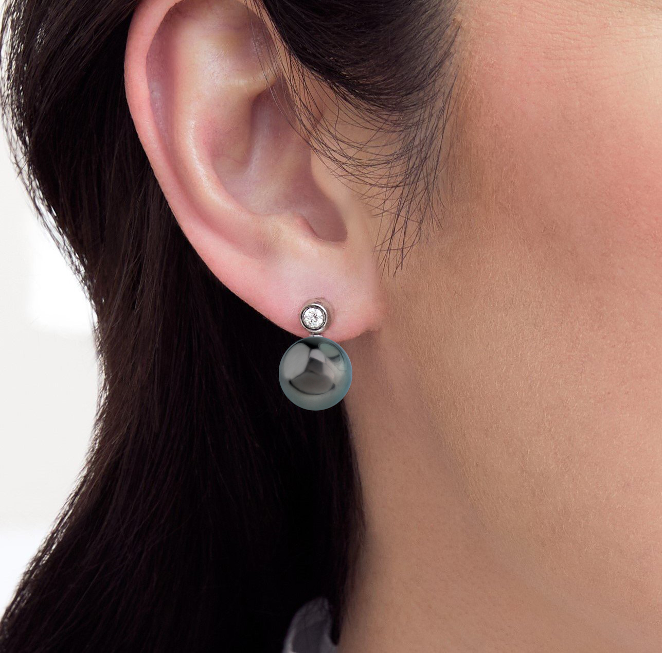 Tahitian South Sea Pearl & Diamond Dakota Earrings