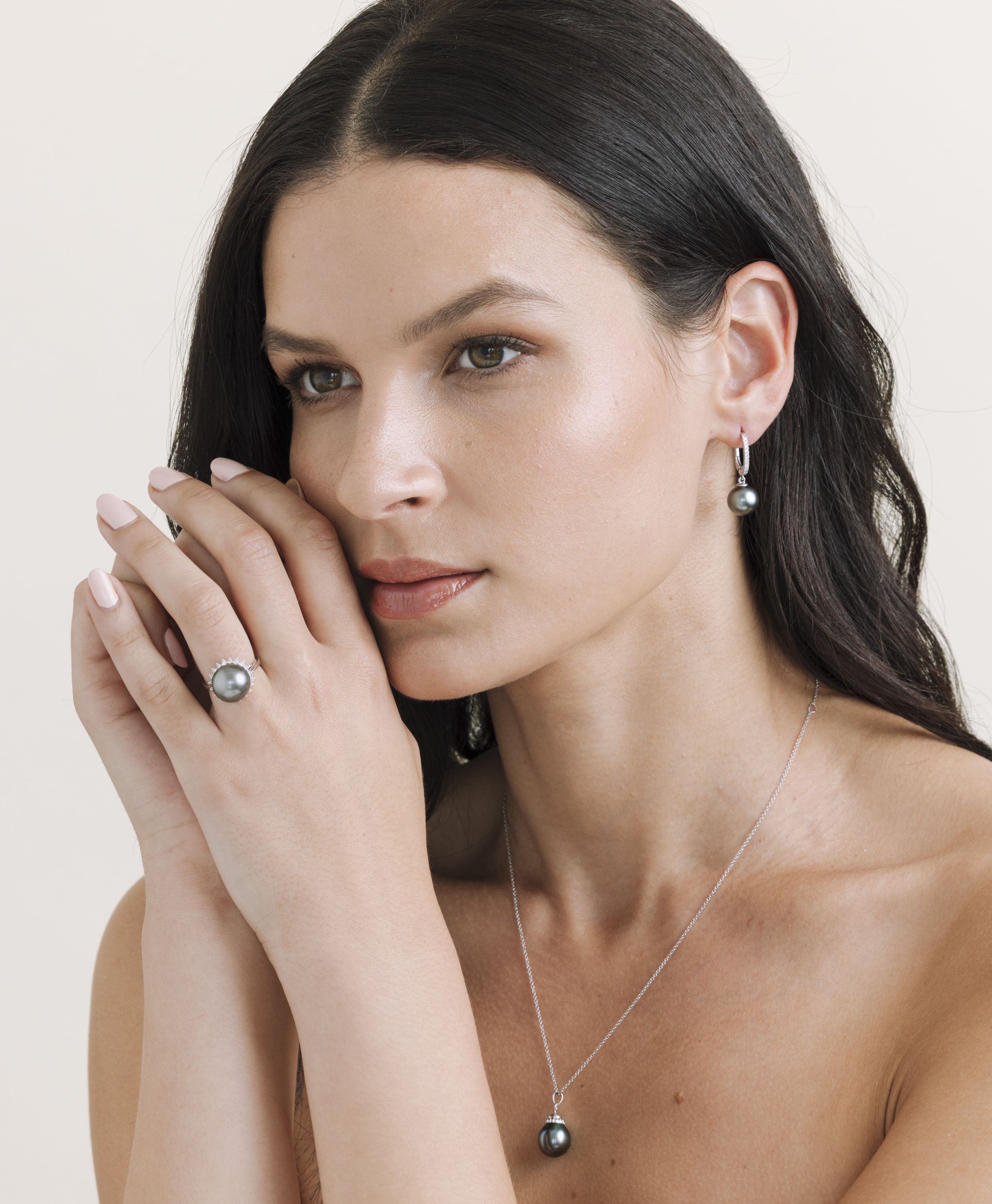 Tahitian South Sea Pearl & Diamond Huggie Aurora Leverback Earrings