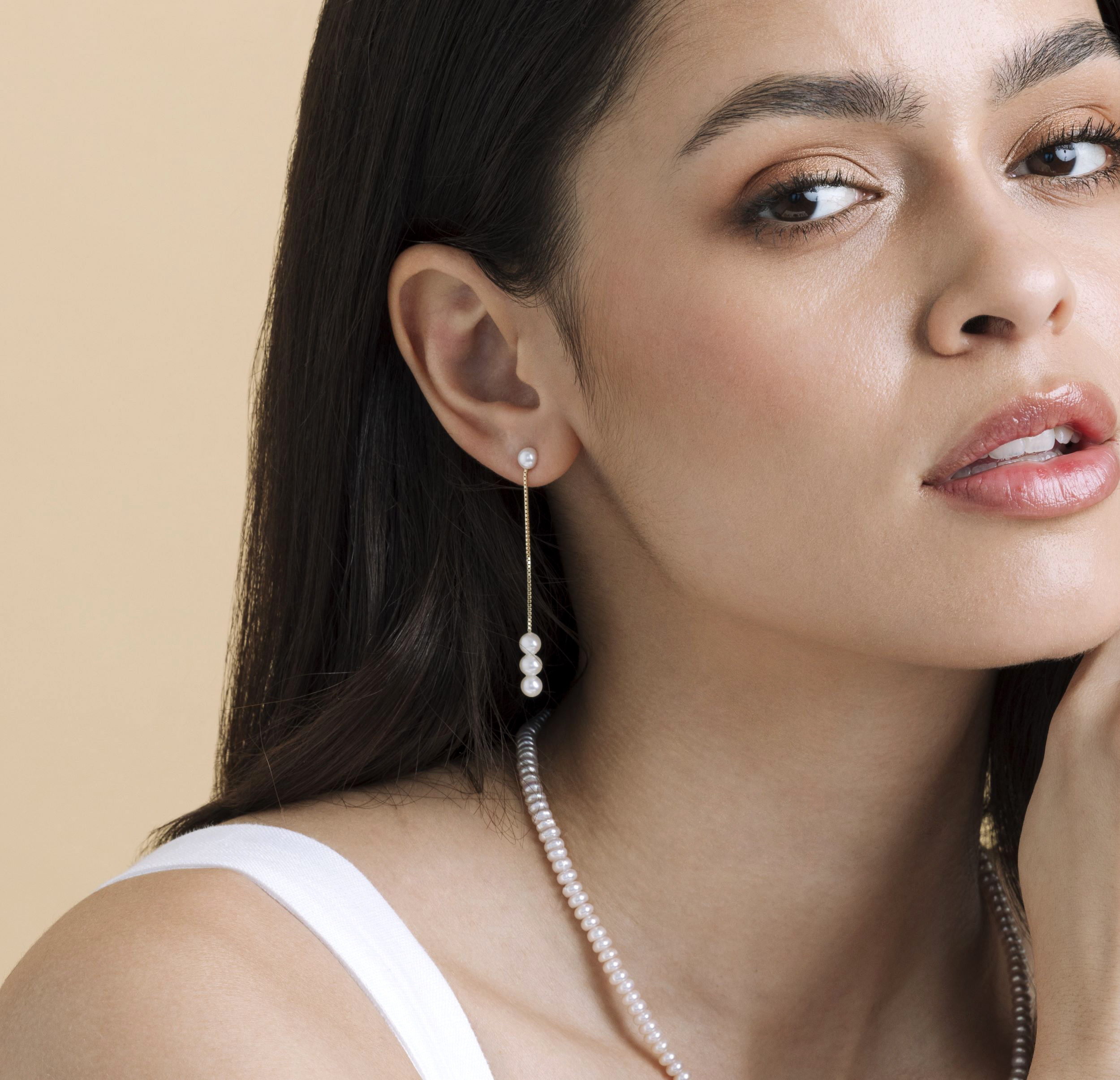White Freshwater Pearl Bree Earrings