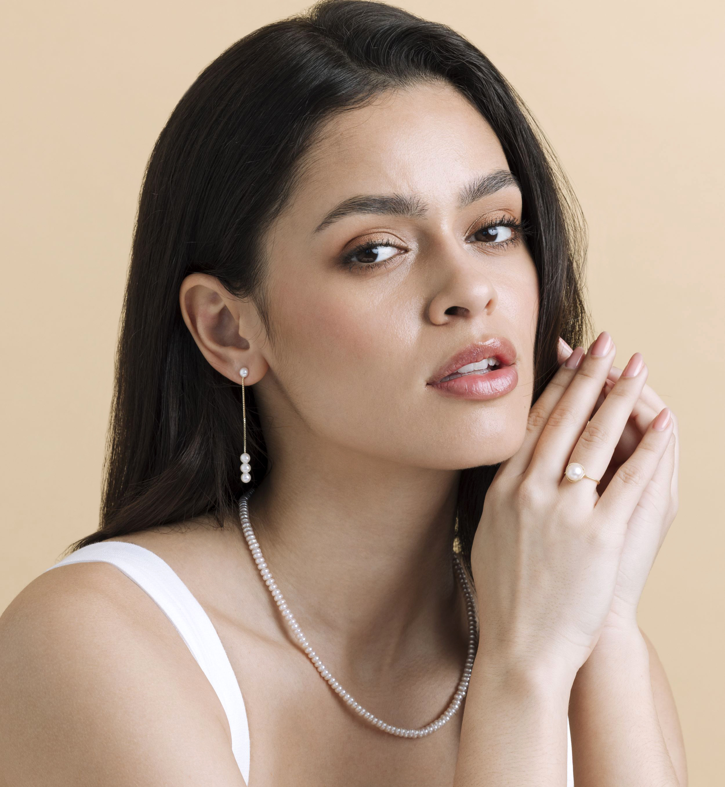 White Freshwater Pearl Bree Earrings